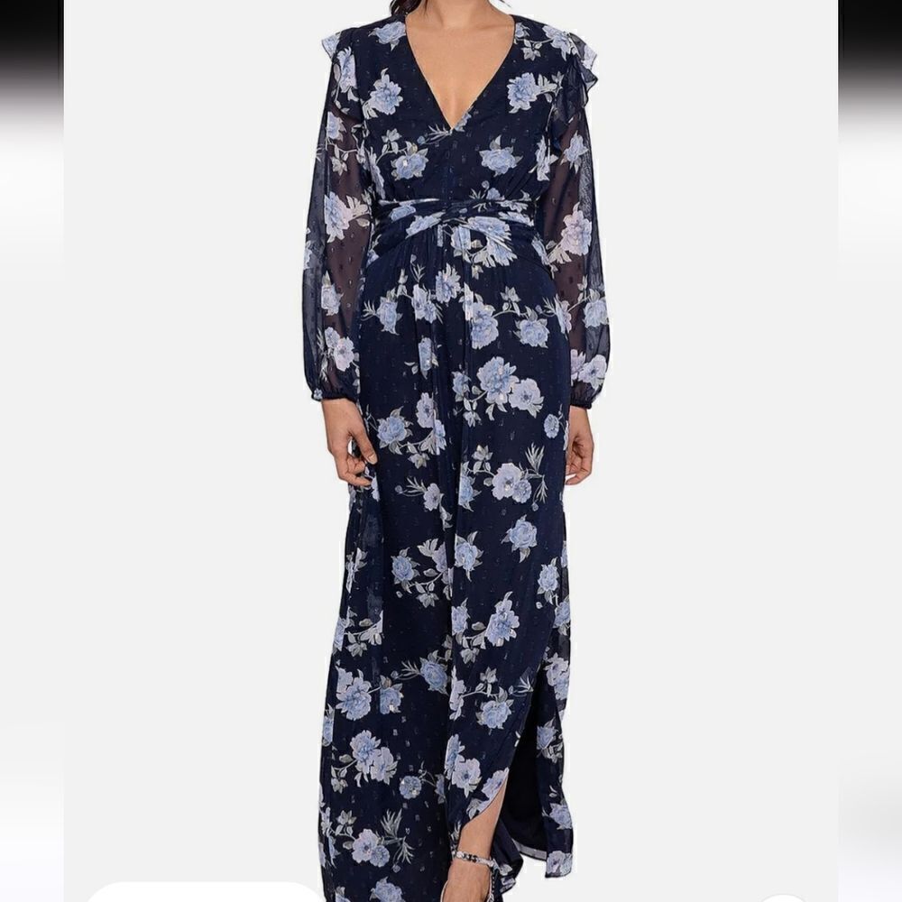 Betsy & Adam Navy Floral Maxi Dress